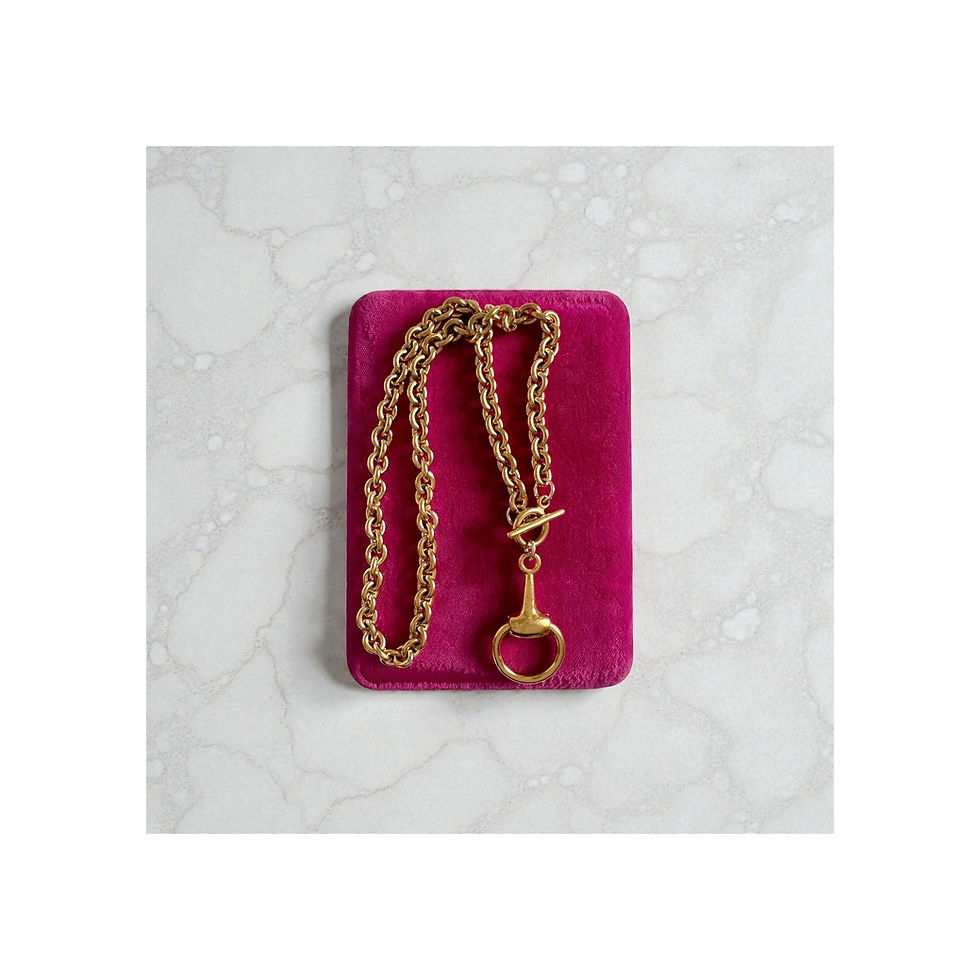 Thumbnail: Repurposed Very Rare Vintage 1970's Gucci Large Half Snaffle Horsebit Necklace