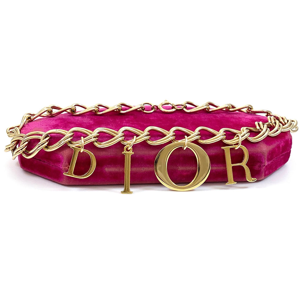 Thumbnail: Repurposed Floating Dior Letters Charm Choker Necklace