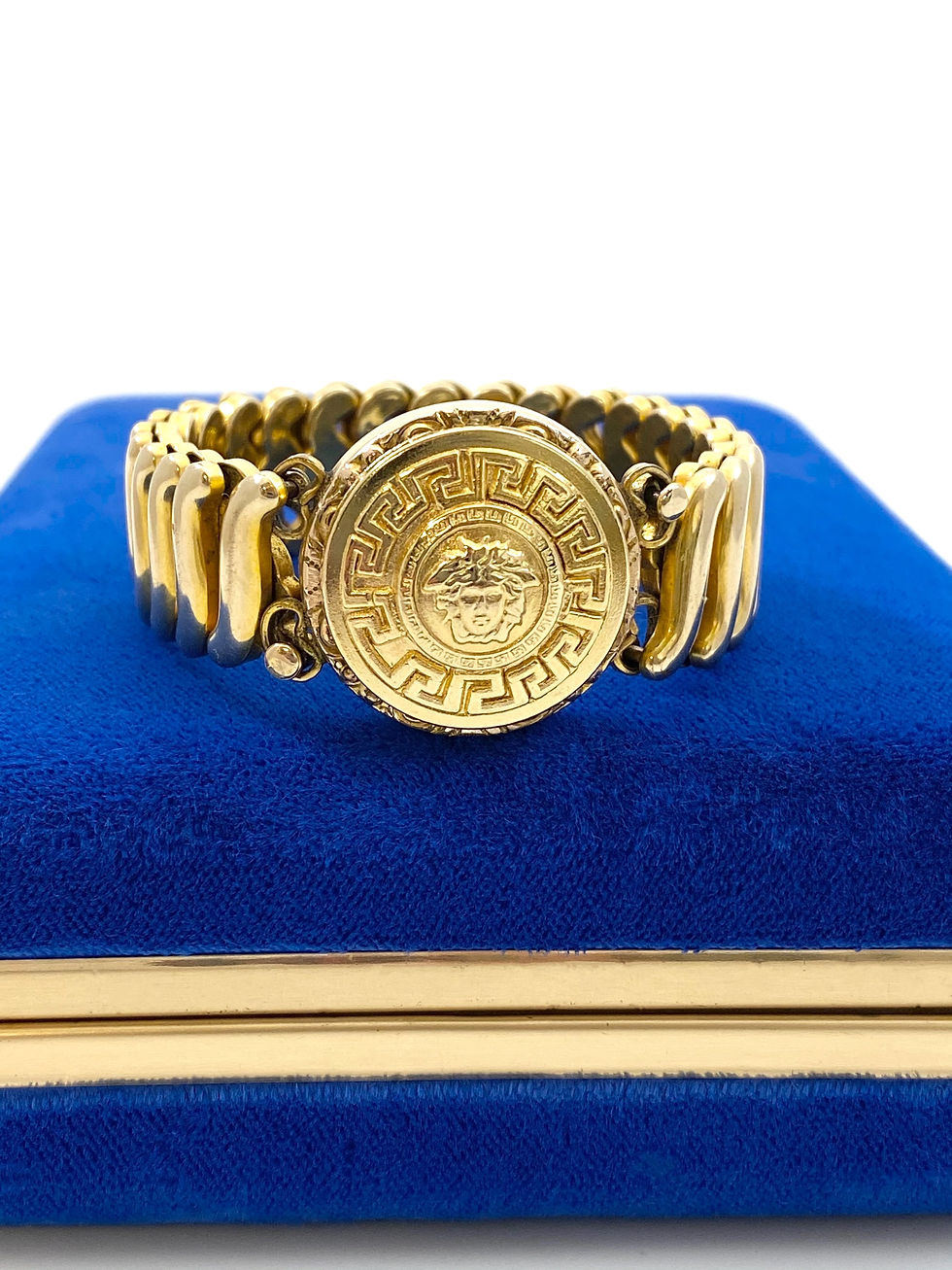Thumbnail: Vintage Repurposed Versace Medusa 1940's Gold Filled Expansion Bracelet