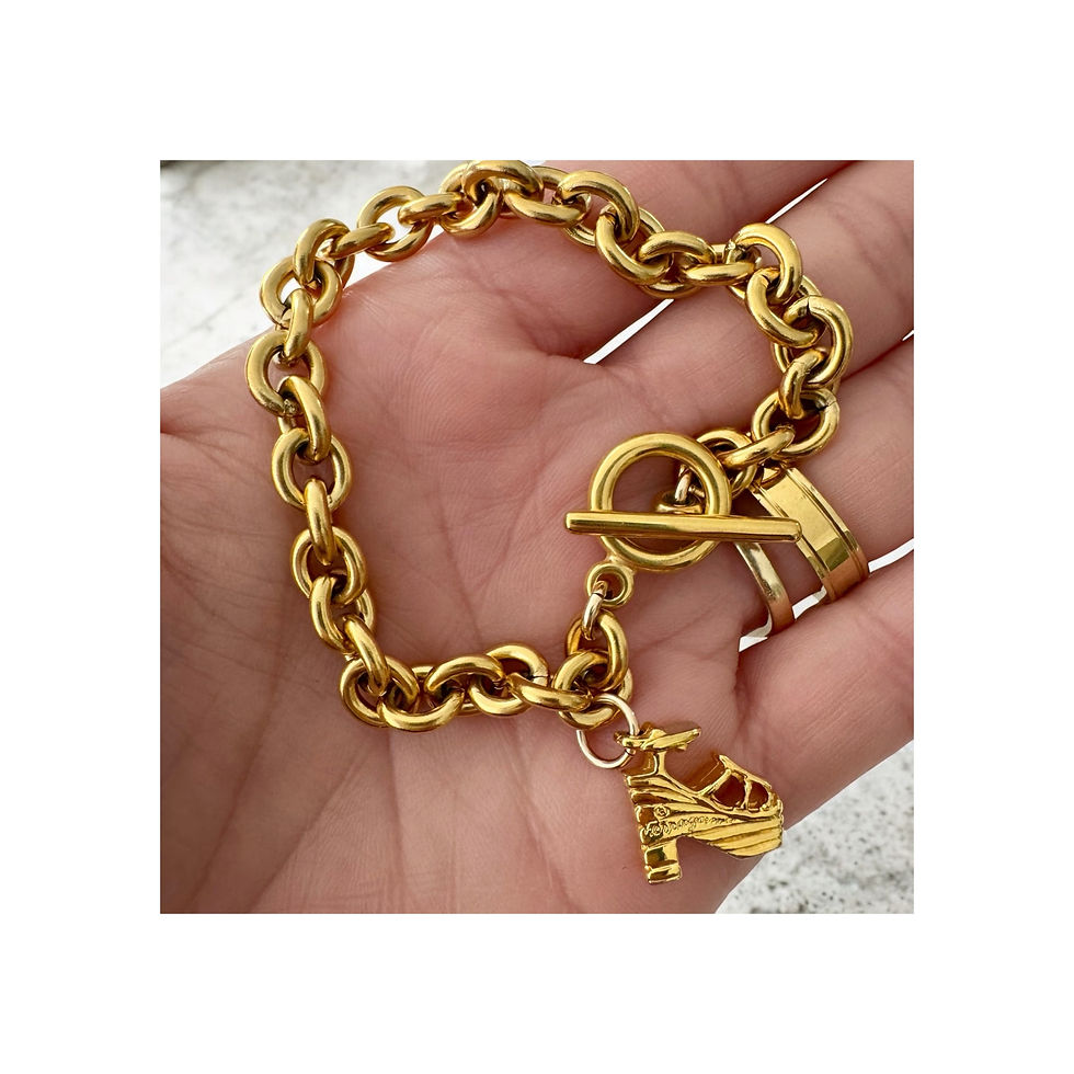 Thumbnail: Repurposed Vintage Salvatore Ferragamo Iconic Platform Shoe Charm Bracelet