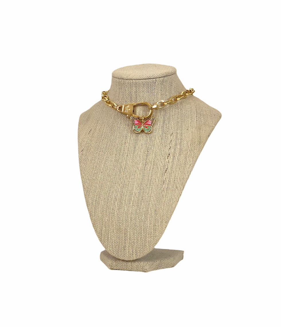 Thumbnail: Repurposed Vintage Gucci Carabiner Choker Necklace w/Removable Butterfly