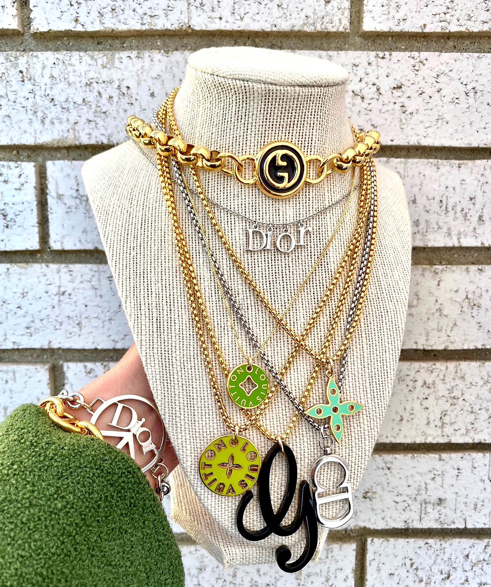 Thumbnail: Repurposed Large Black & Gold Gucci GG Chunky Choker Necklace