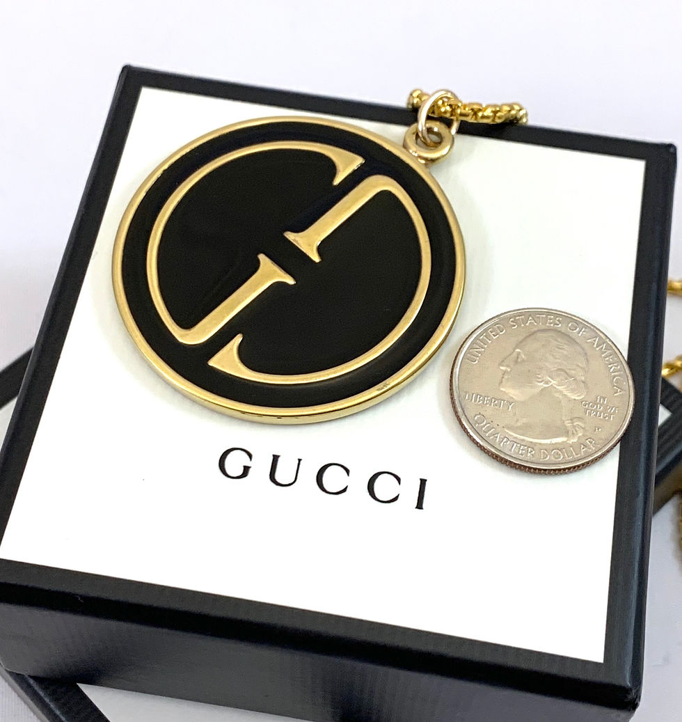 Thumbnail: Repurposed Vintage 1991 HUGE Gucci Enamel Pendant Necklace