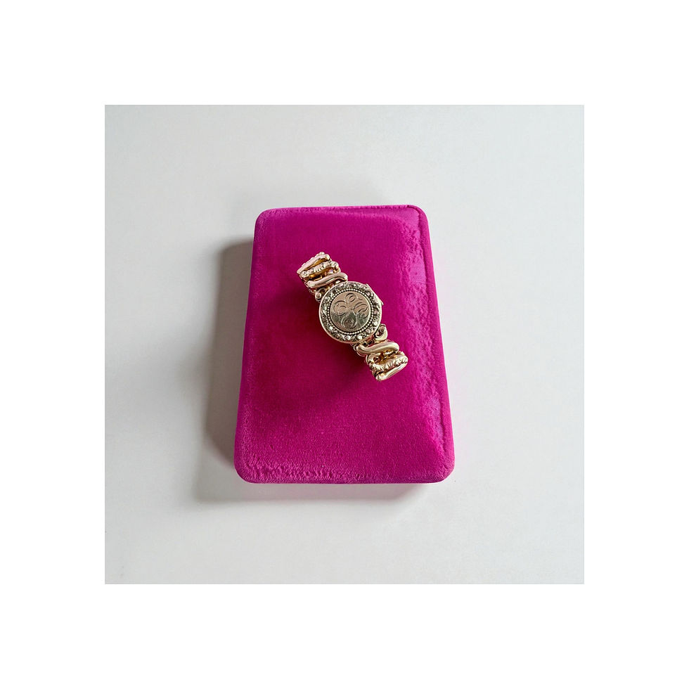 Thumbnail: Antique 1940's Gold Filled Sweetheart Expansion Locket Bracelet