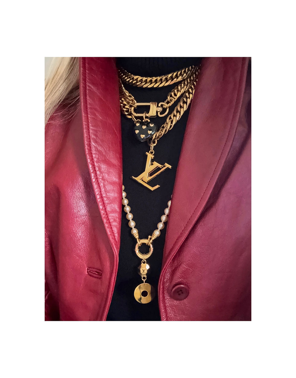 Thumbnail: Repurposed Removable Louis Vuitton & Vintage Champagne Pearl Necklace