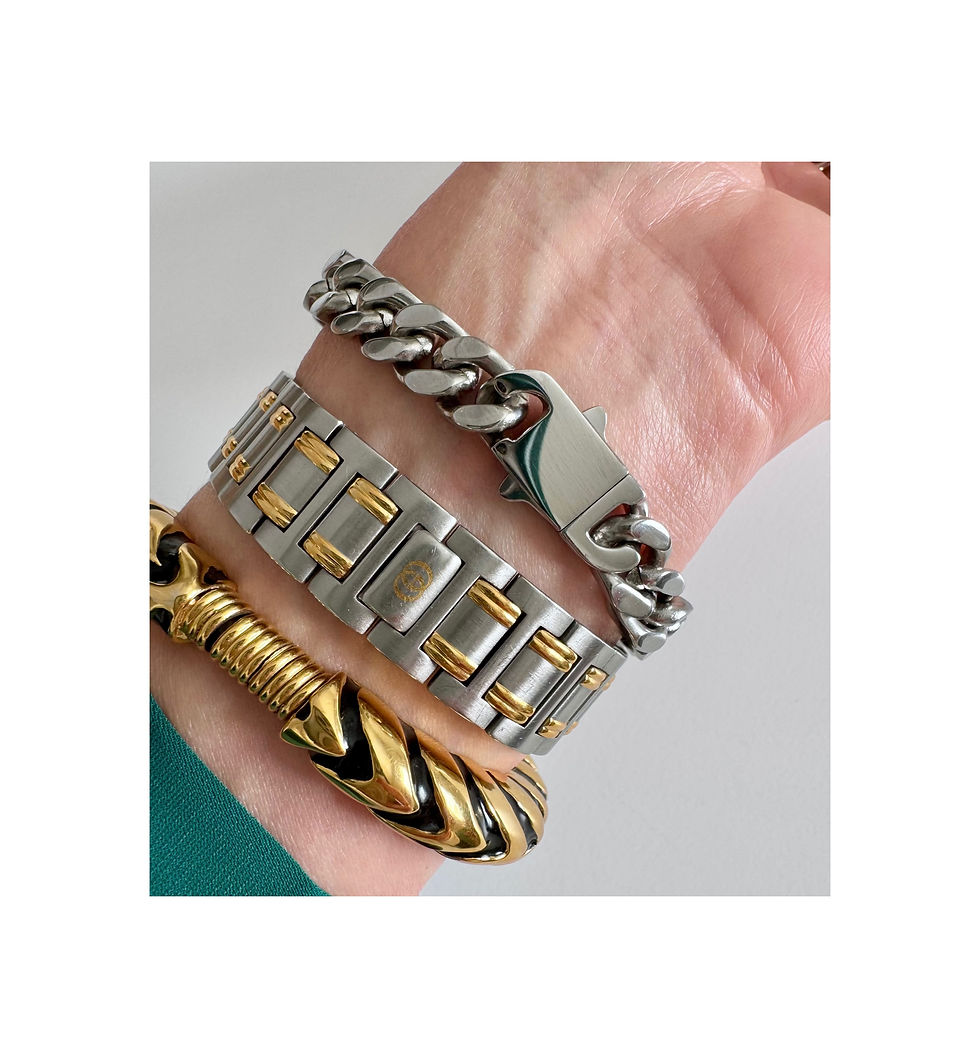 Thumbnail: Repurposed Vintage Silver YSL ID Link Bracelet