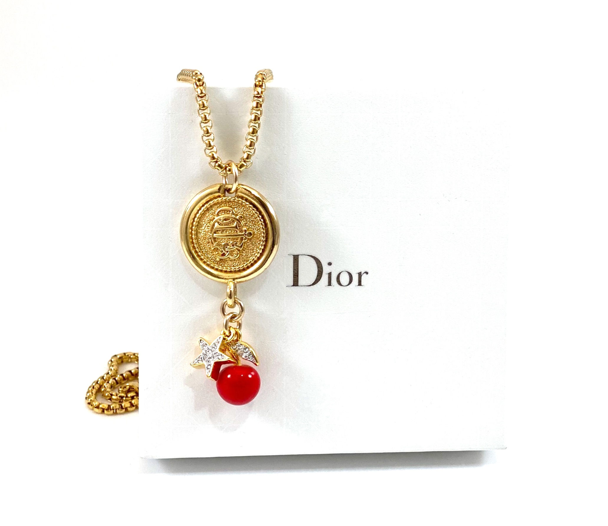 Repurposed Vintage Christian Dior Monogram with Cherry & Star Charms