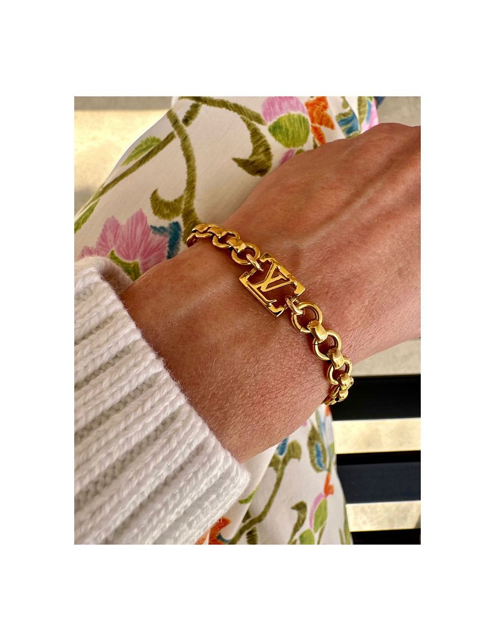 Thumbnail: Repurposed Louis Vuitton LV Monogram & Vintage LV Chain Bracelet