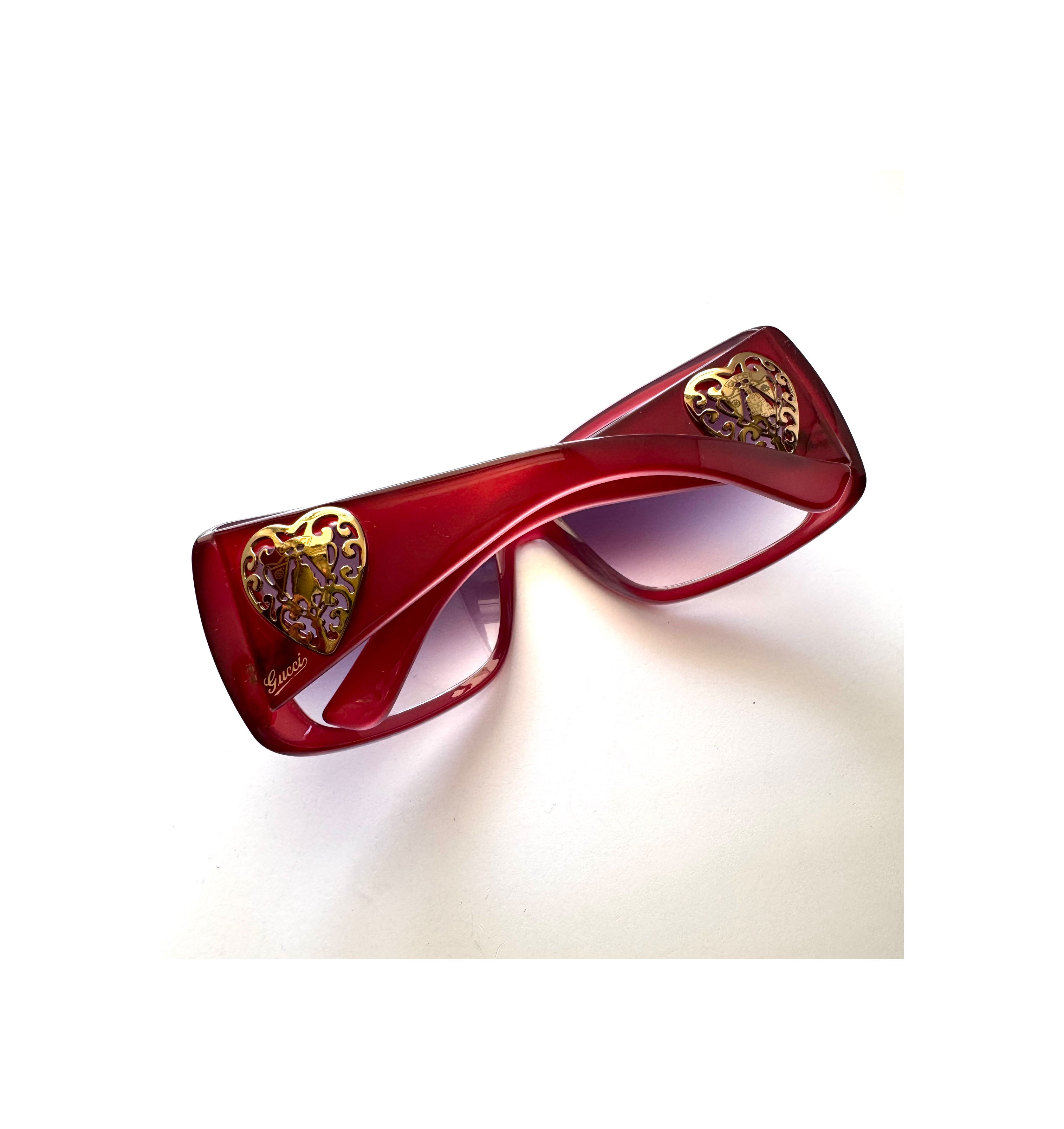Vintage Gucci Knight Crest Hysteria Heart Sunglasses