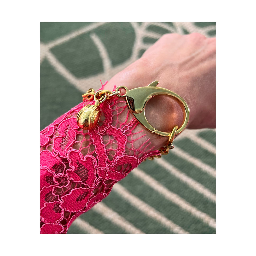 Thumbnail: Repurposed Louis Vuitton Gold Carabiner Clasp & Vintage Charm Bracelet