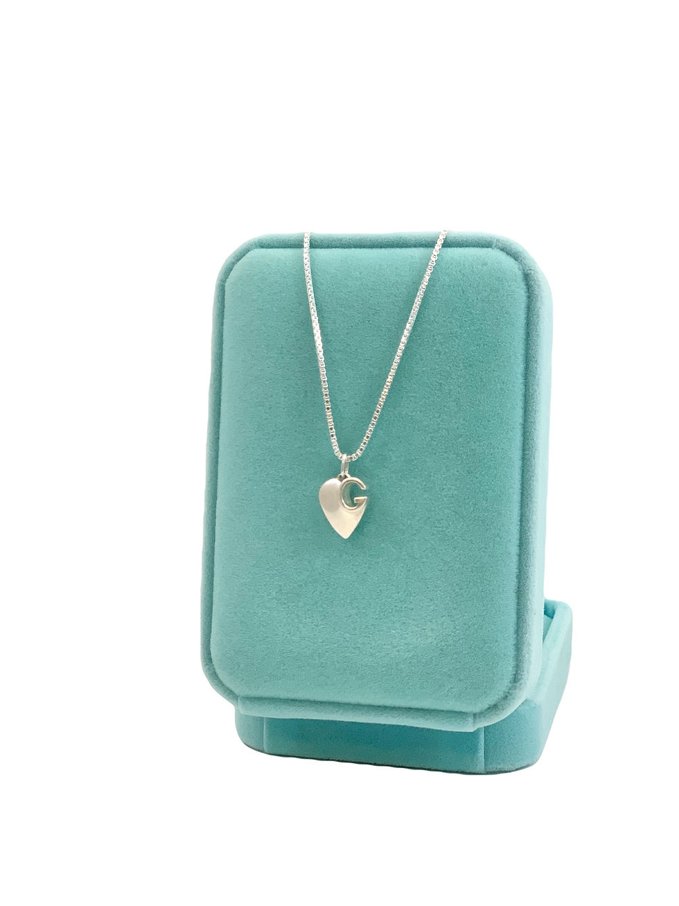 Repurposed Gucci Sterling Silver Small G Heart Charm Necklace