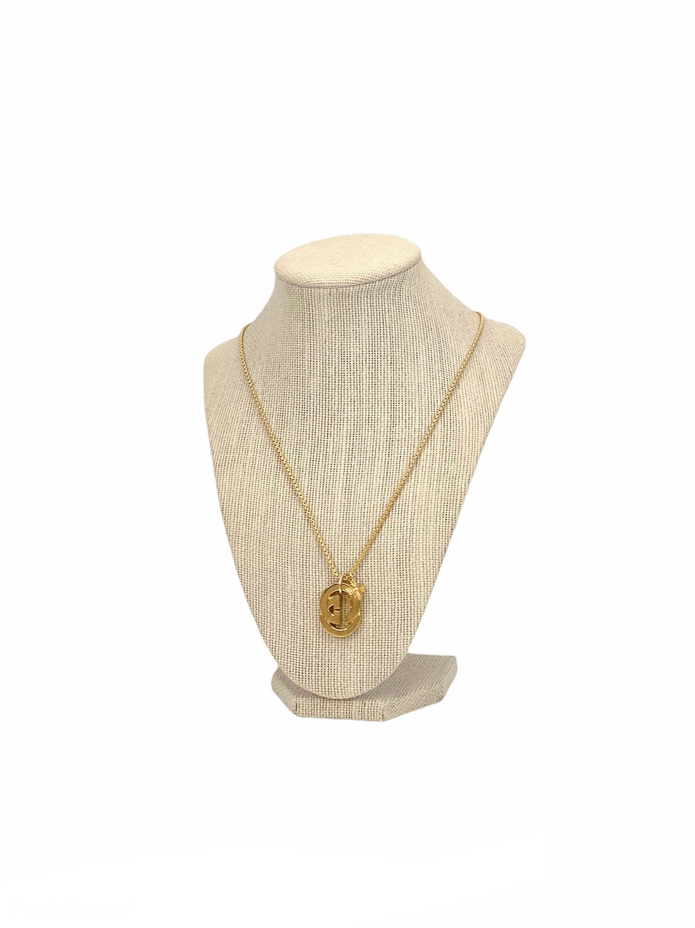 Thumbnail: Repurposed Vintage Gucci Large Gold GG & Removable Butterfly & Bee Necklace