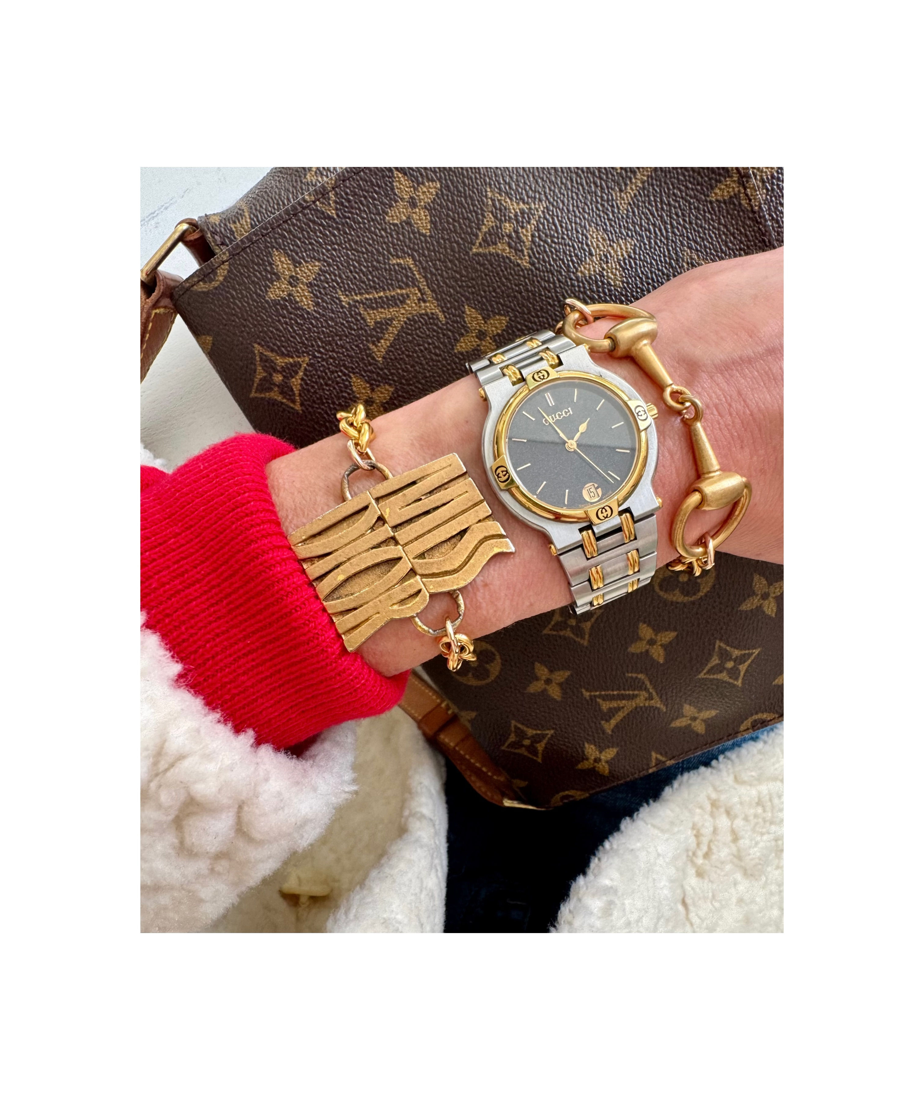 Repurposed Vintage 1970's Gold Miss Dior Link Bracelet