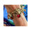 Thumbnail: Vintage Kenneth Jay Lane Lion & Red Faceted Stone Bracelet