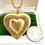 Thumbnail: Repurposed Rare Large YSL Double Sided Heart Charm Necklace