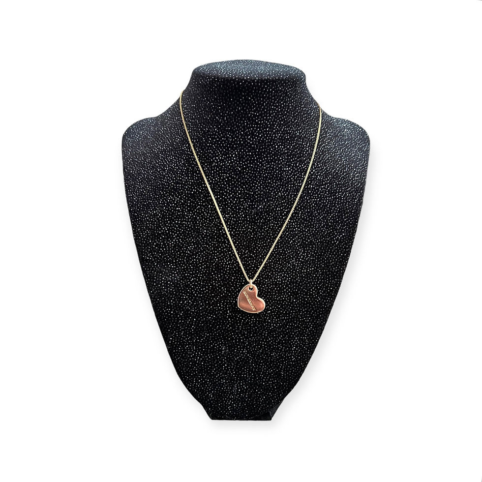 Thumbnail: Repurposed Burberry Gold Floating Heart Charm Necklace