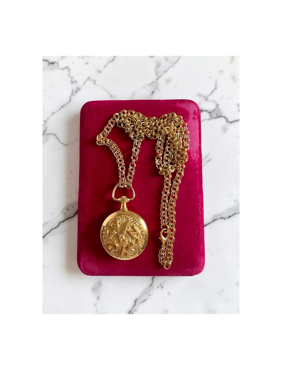 Thumbnail: Vintage Repurposed Rare XXL Givenchy Pocket Watch Fob Pendant Necklace