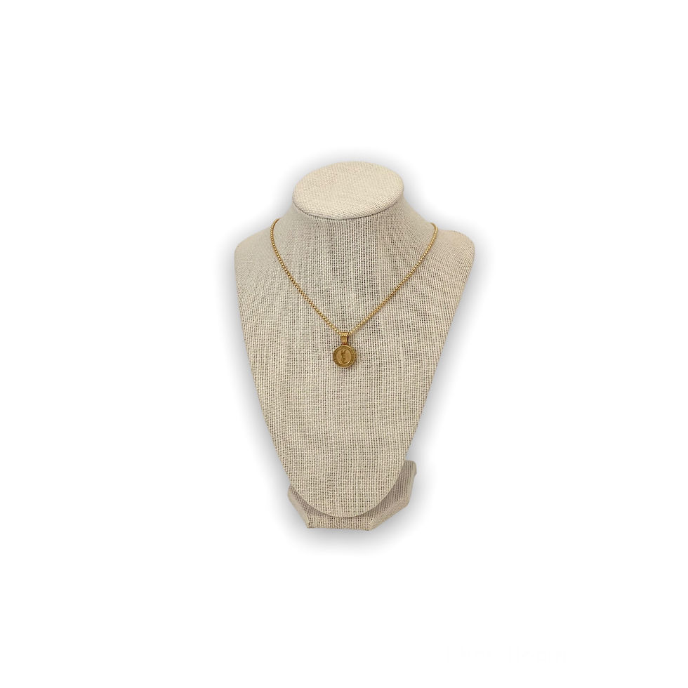 Thumbnail: Repurposed YSL Gold Small RARE Button Pendant Necklace