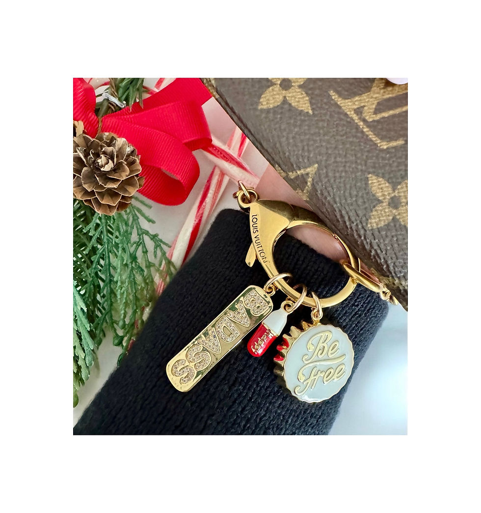 Thumbnail: Repurposed Vuitton Carabiner & Removable Happy Pill/Be Free/Badass Bracelet