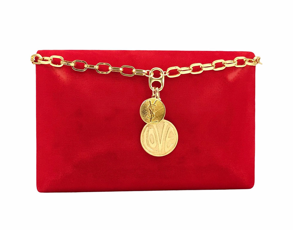 Thumbnail: Repurposed Vintage YSL & Removable 70's LOVE Charm Chunky Necklace