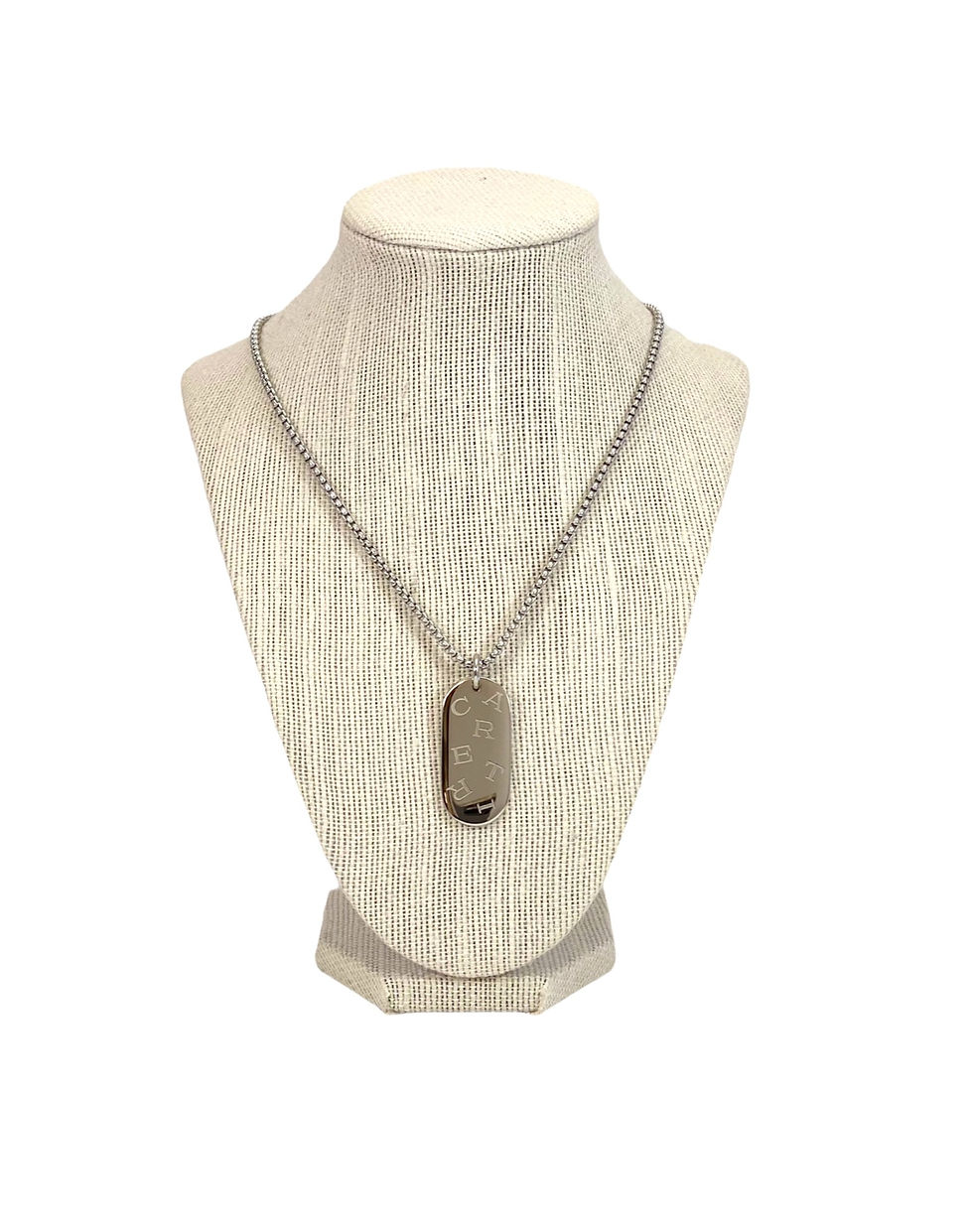 Thumbnail: Repurposed Cartier Large Bar Logo Charm Necklace