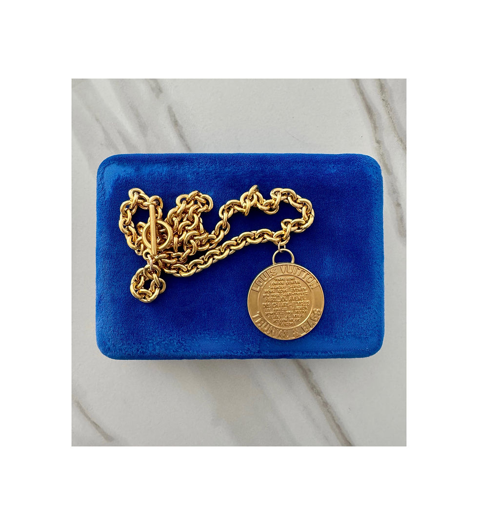 Thumbnail: Repurposed Louis Vuitton XL Matte Gold Charm Necklace