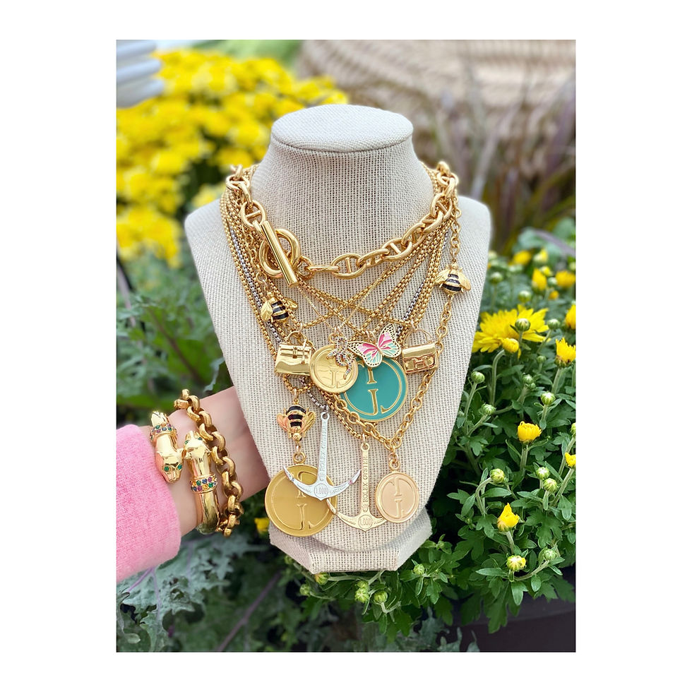Thumbnail: Repurposed Very RARE Hermès Constance H Bag Gold Charm Necklace