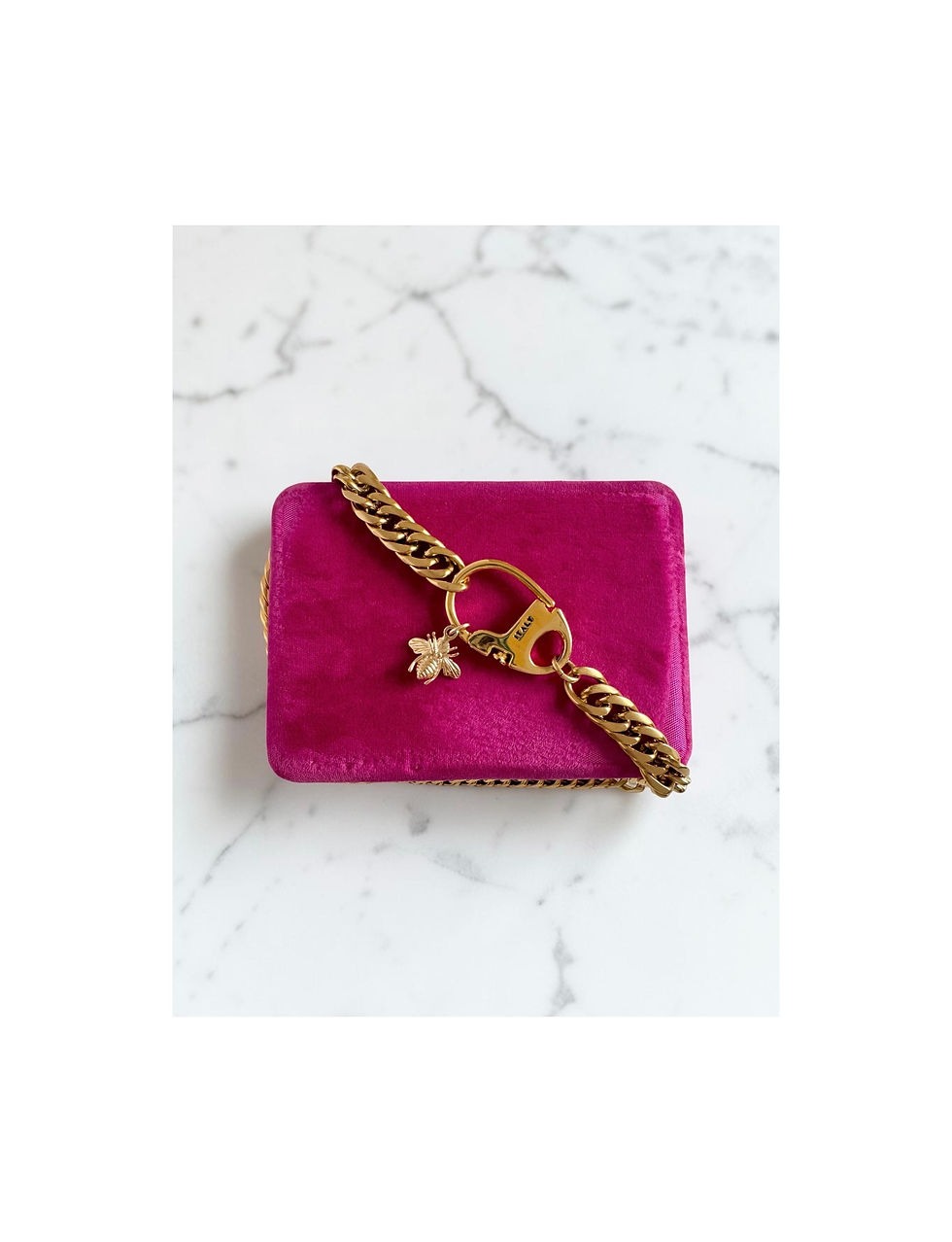 Thumbnail: Repurposed Vintage Gucci Gold Carabiner & Removable Vintage Bee Necklace
