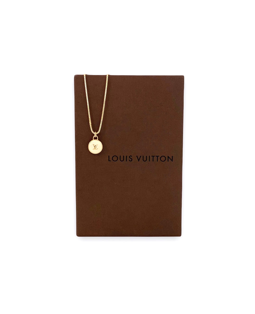 Thumbnail: Repurposed Louis Vuitton White & Gold LV Monogram Pastilles Charm Necklace