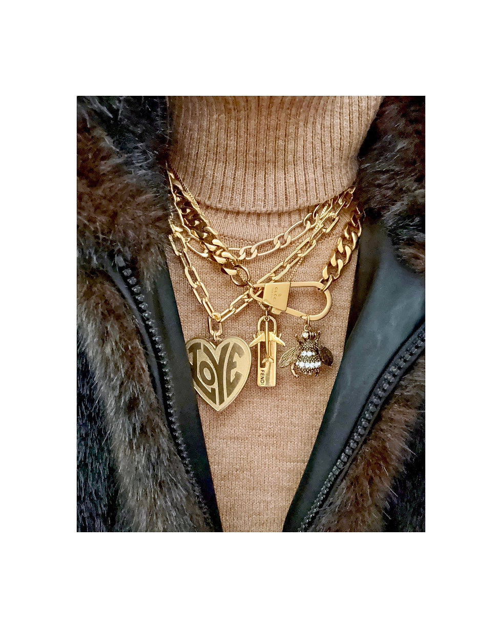 Thumbnail: Extra Large Retro Love Heart Charm Pendant Necklace