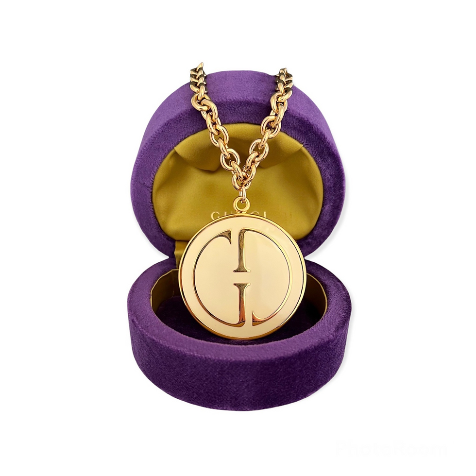 Thumbnail: Repurposed Vintage 1990's HUGE Gucci Cream Enamel Necklace