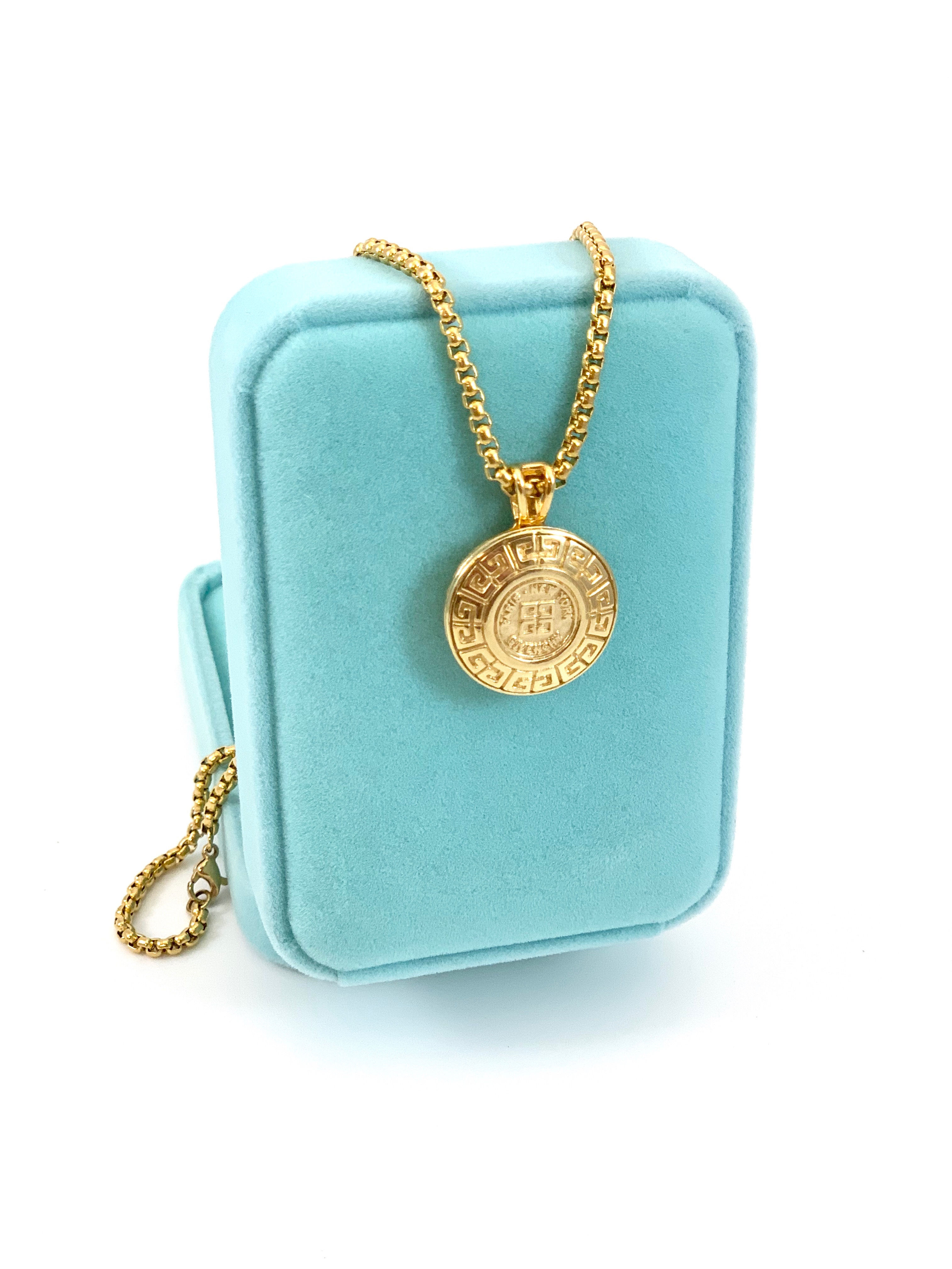 Vintage Repurposed 1980's Gold Givenchy Pendant Necklace