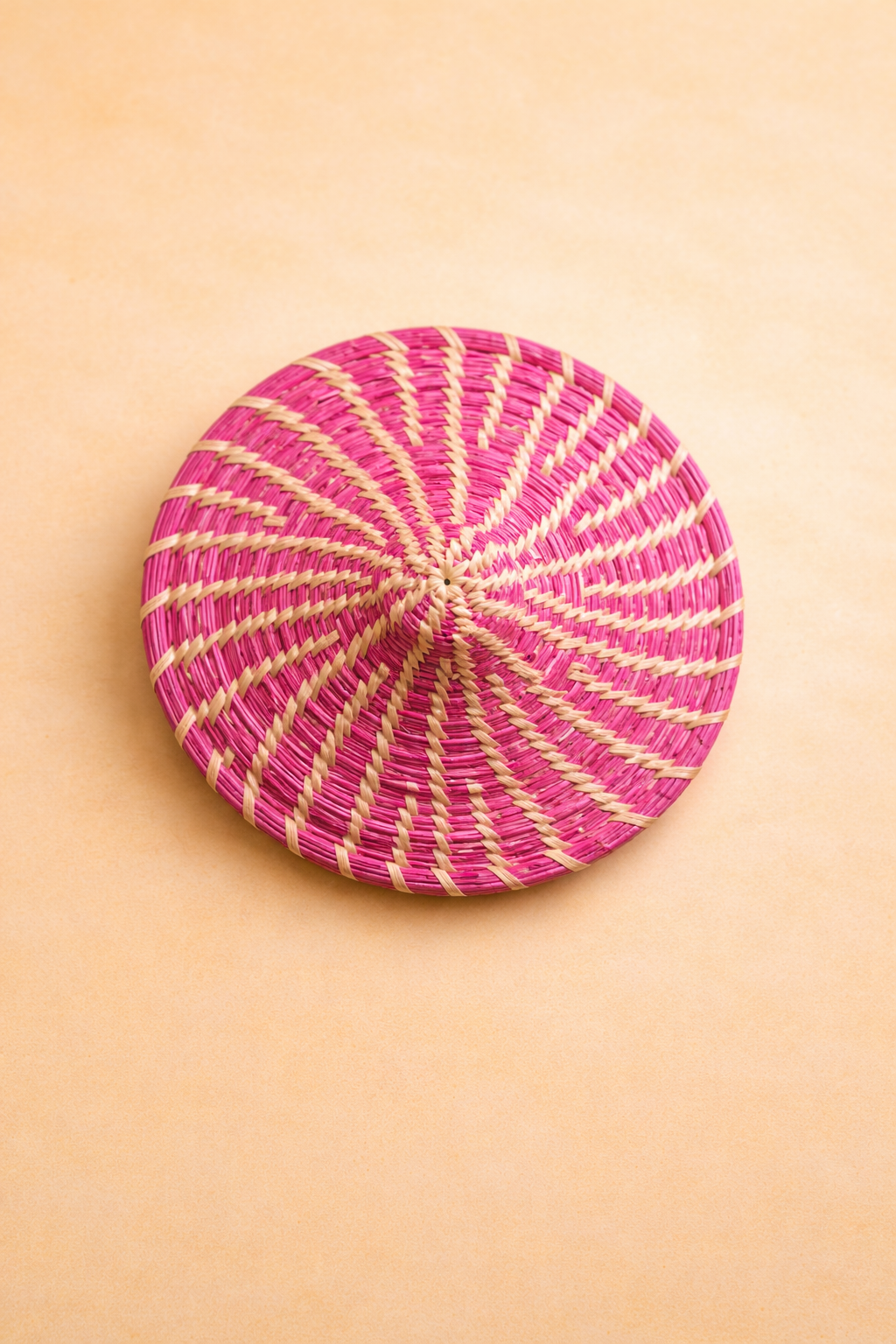 Woven Pink & Biege Lid