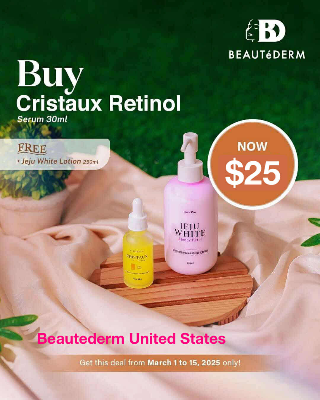 BUY Cristaux Retinol Serum FREE-Jeju White Lotion 250ml