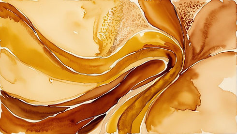 ein wasserfarbenbild nass in nass in warmen goldtönen vermischt mit sanften erdfarben ohne