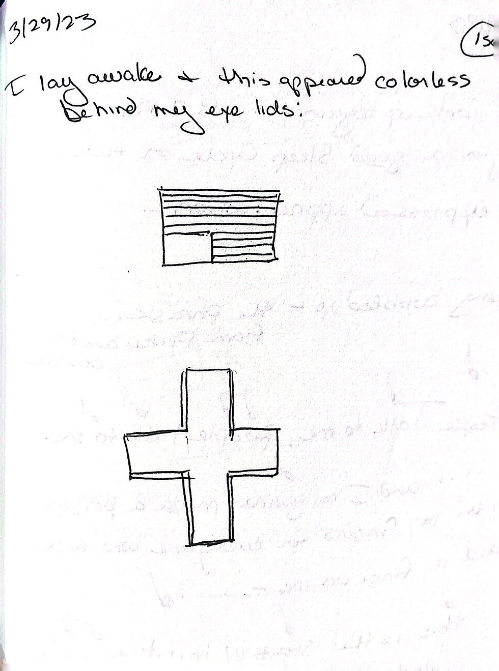 Sketch and notes of the U.S. Flag Upside Down