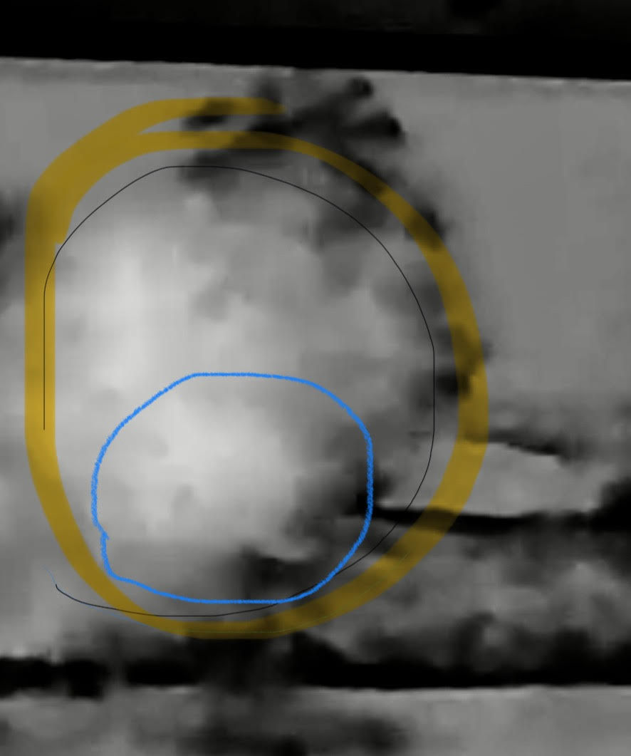 Screenshot with spirit images circled.
