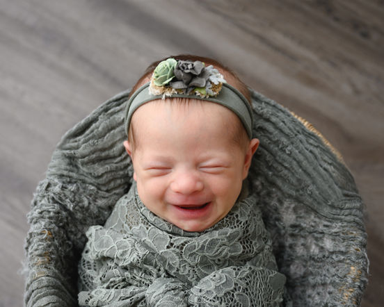 Michelle Lee Photography, Camp Verde, Sedona, Cottonwood, Verde Valley, Newborn Photography, Arizona Newborn, Camp Verde Photographer, Happy Baby, Smiling Newborn, Baby in a Basket, Baby Girl