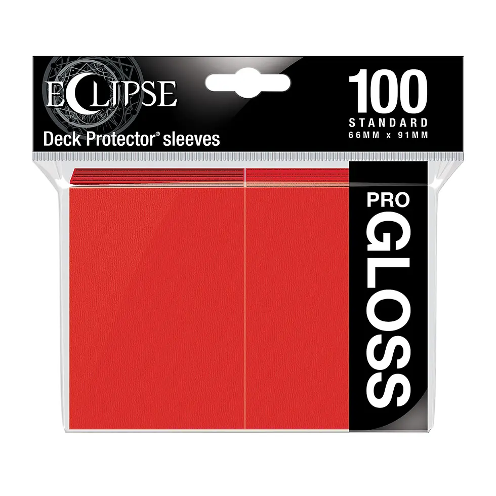 Bustine protettive rosse ECLIPSE Deck Protector 100 STANDARD 66MM x 91MM PRO GLOSS.