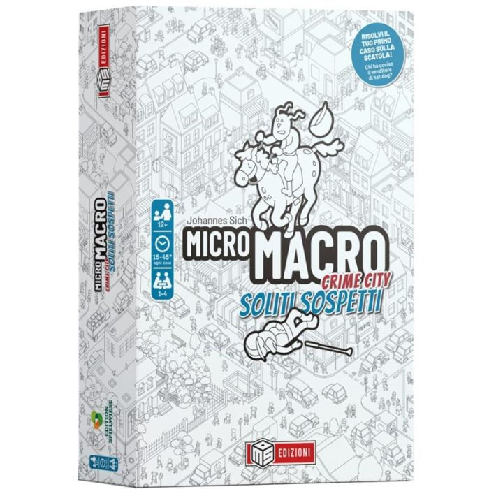 Scatola del gioco da tavolo MICRO MACRO CRIME CITY SCENE SOSPETTE