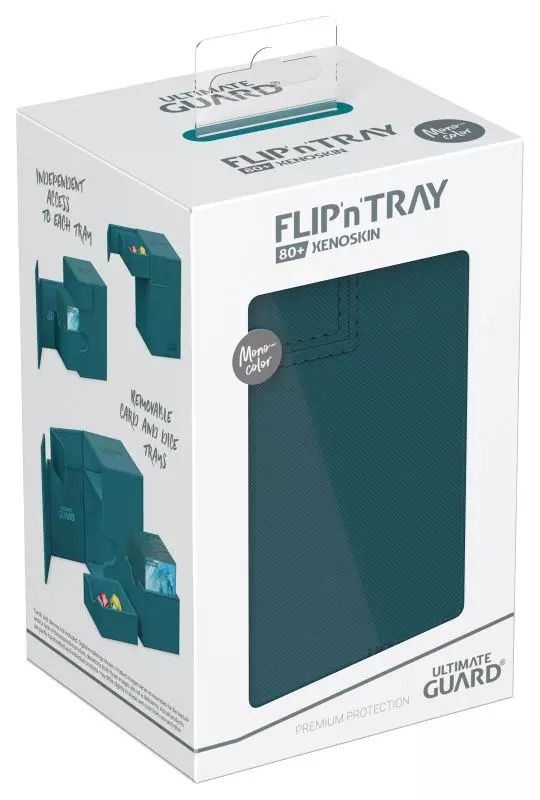 Confezione bianca FLIP'n'TRAY XENOSKIN ULTIMATE GUARD, porta carte magnetic closure.