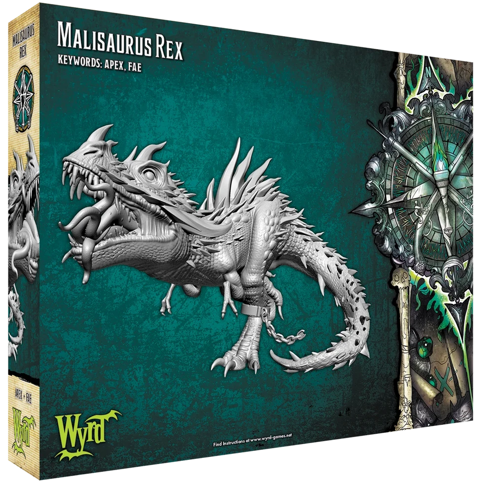 Scatola Malisaurus Rex Wyrd BOX SET, miniatura dinosauro feroce.