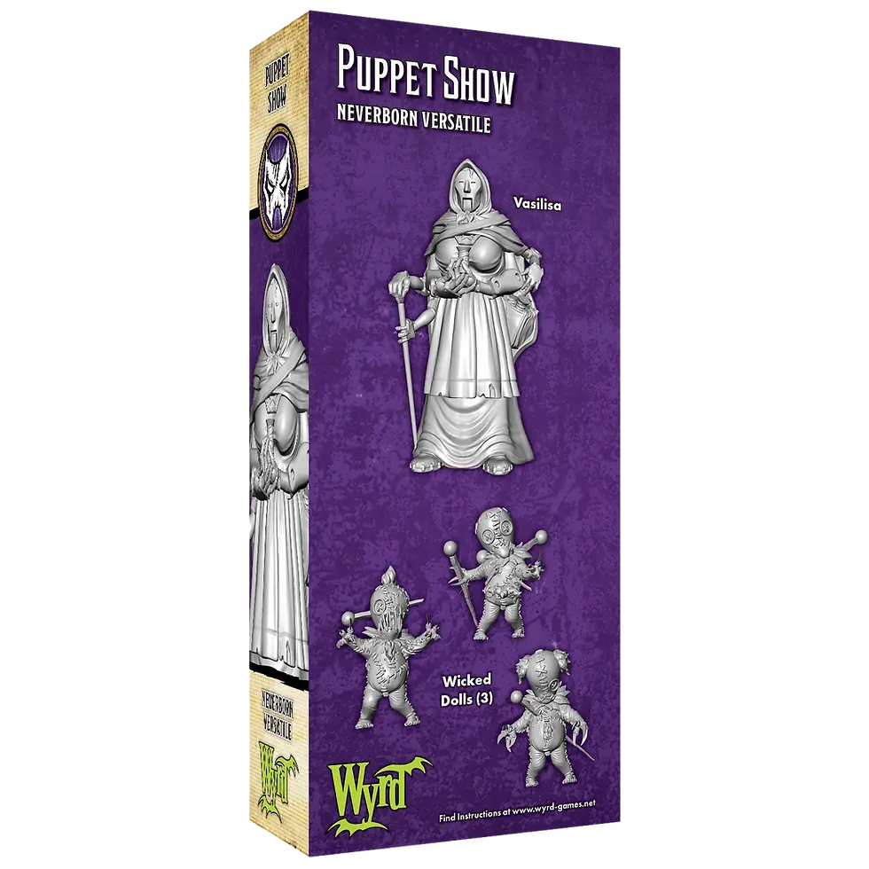 Miniature Malifaux "PUPPET SHOW" Wyrd con figure Beckoner e Mannequin.