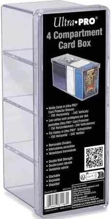 Scatola portacarte trasparente Ultra PRO, con divisori, contiene fino a 240 carte.