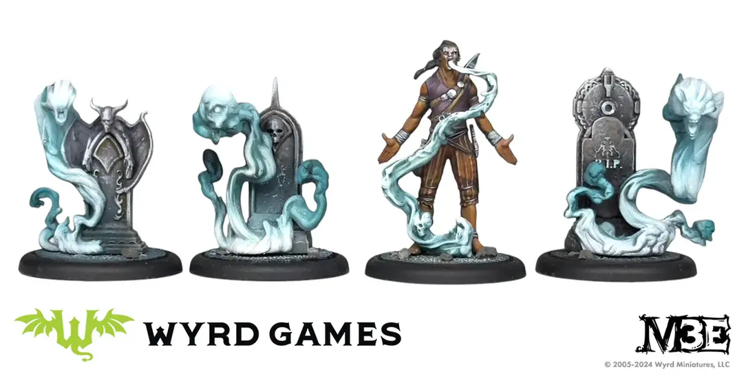 Miniature BYRD GAMES: tomba eterea e stregone con energia mistica.