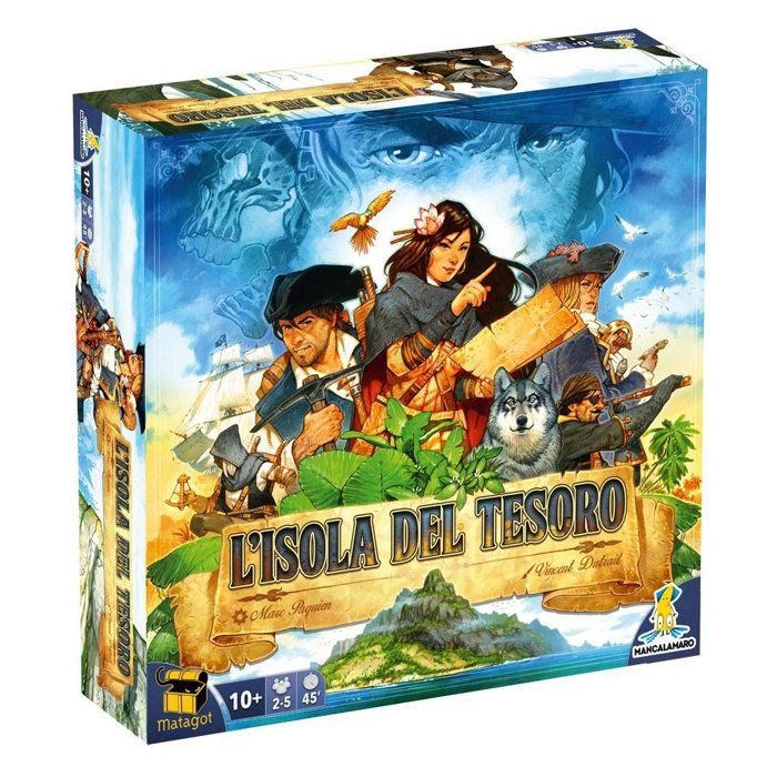 Scatola gioco da tavolo L'ISOLA DEL TESORO, avventura con personaggi e animali.
