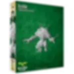 Scatola verde con miniatura OLO HOS INSTRUCTIBLE SCRAP WYRD GAMES.