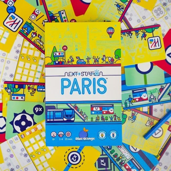Gioco da tavolo NEXT STATION PARIS con mappa della metropolitana di Parigi