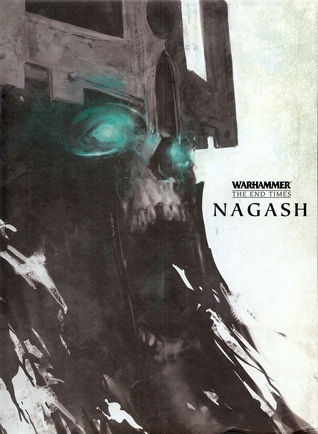 Copertina Warhammer The End Times Nagash con figura oscura occhi verdi