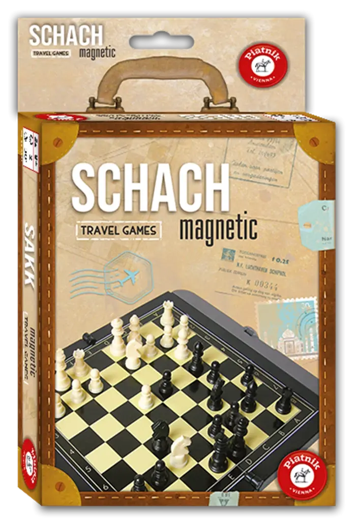 Scacchi da viaggio magnetici SCHACH TRAVEL GAMES in confezione valigia aperta